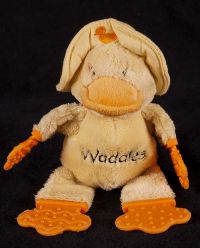 Kids II Bright Starts Waddles the Yellow Duck Baby Teether Plush Lovey